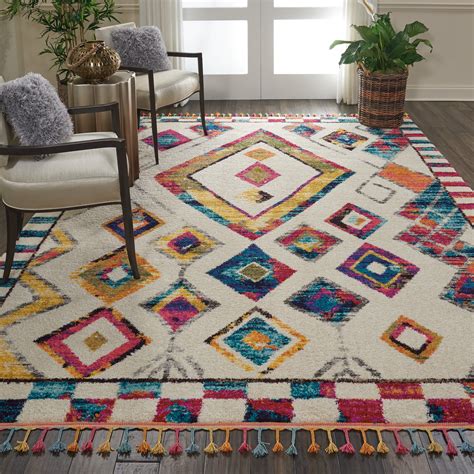 Nourison Moroccan Casbah Colorful Tribal Ivory/Multicolor Area Rug ...