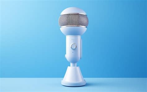 Premium Photo | Blue Microphone with White Speaker Audio Elegance