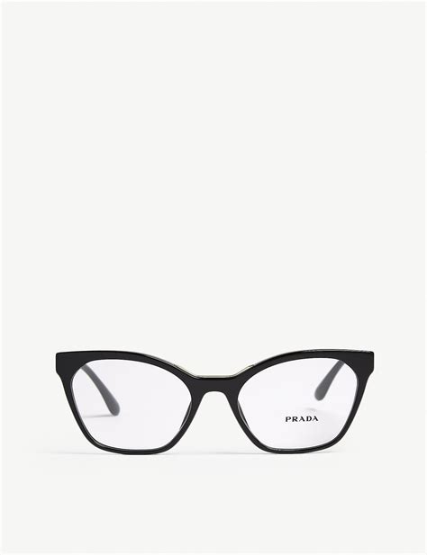 Prada Womens Black Pr09uv Cat-eye-frame Glasses - Lyst