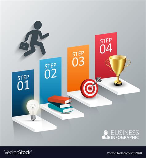 Four steps to success Royalty Free Vector Image