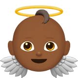 Baby Angel Emoji with a Medium-Dark Skin Tone Meaning & Pictures