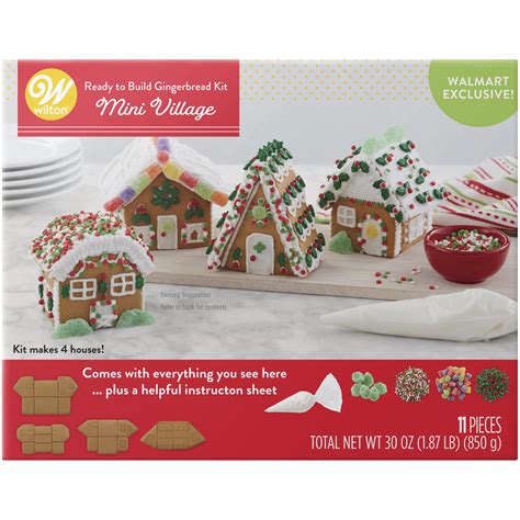 Wilton Ready to Build Mini Village Gingerbread House Decorating Kit ...