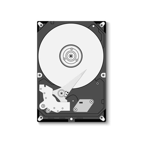 Hard disk drive HDD isolated on white background 1338666 Vector Art at ...