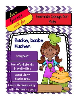 German Song -Backe, backe Kuchen by Clever Teaching Resources | TpT