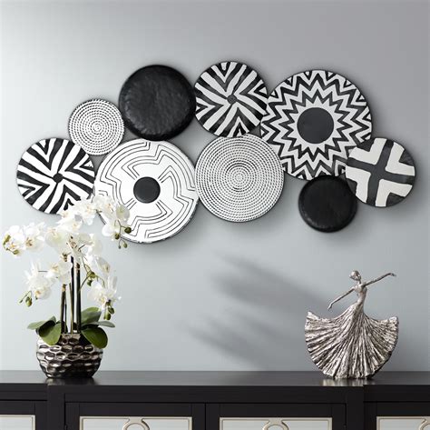 Abstract Discs 45 1/4" Wide Black and White Metal Wall Art - #61X58 | Lamps Plus | White wall ...