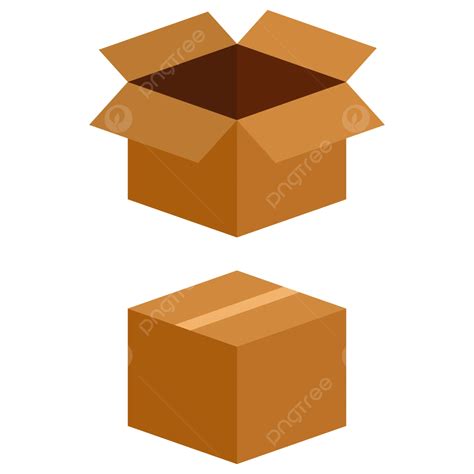 Open And Close Cardboard Box Vector Art Design Element, Cardboard Boxes, Openbox, Closedbox PNG ...