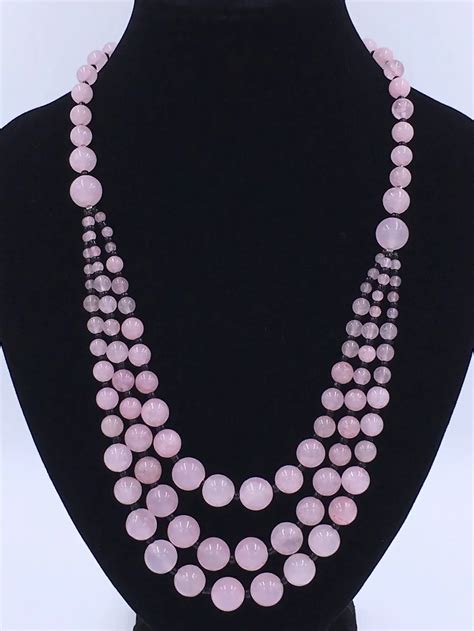 3 layer of pure pink crystal necklace 4 12 mm hot hot style-in Chain Necklaces from Jewelry ...