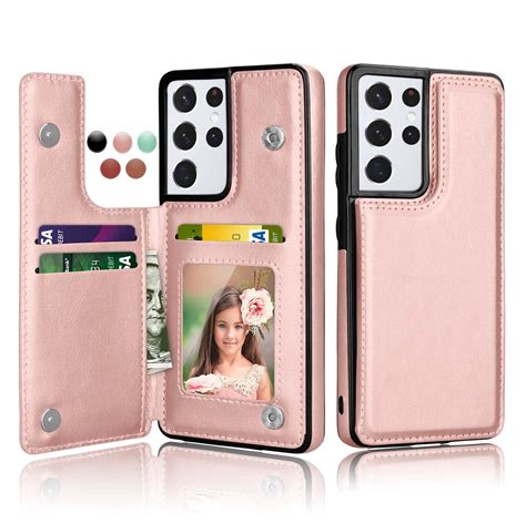 Cases for Galaxy S21 S21+ S21 Ultra 5G, Njjex Leather Flip Wallet Card ...