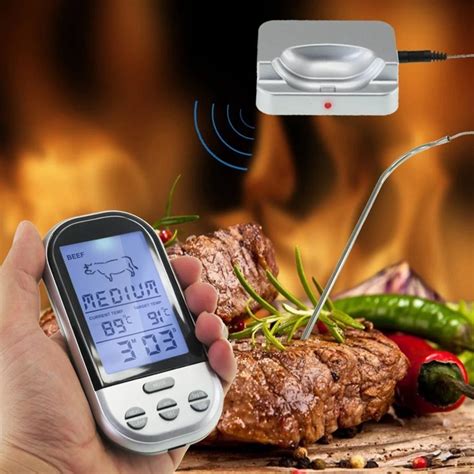 Wireless Kitchen Thermometer Barbecue BBQ Food Cooking LCD Temperature ...