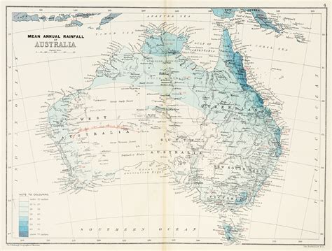 Mean Annual Rainfall of Australia. - Antique Print Map Room