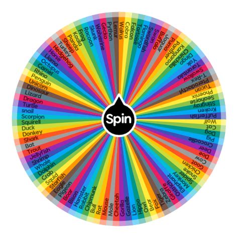 random animal spin wheel - vansoldskoolblackandred