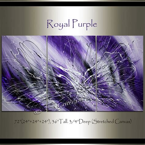 Purple art Abstract Painting Large wall art Purple wall