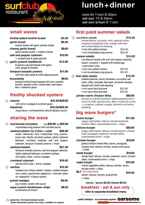 20131014-SurfClub-Summer-Menu-1 - Noosa Heads Surf Lifesaving Club