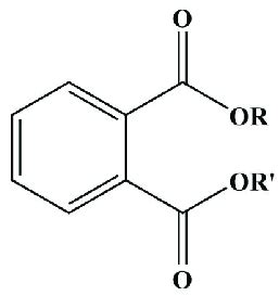 General chemical structure of phthalates (R and R' are general ...