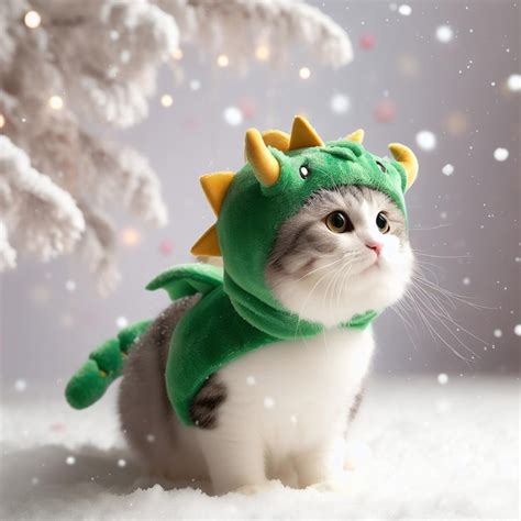 Premium AI Image | Cat in dragon costume