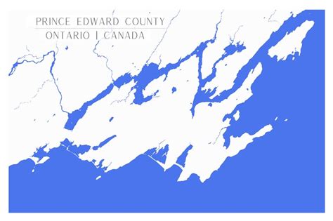 Prince Edward County Map Printable Wall Art Digital Download Monochrome ...