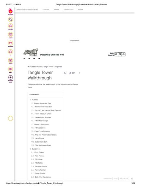 Tangle Tower Walkthrough - Detective Grimoire | PDF | Strategy Guide ...