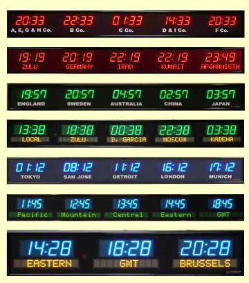 Time Zone Clocks - Multiple Time Zone Digital Clocks