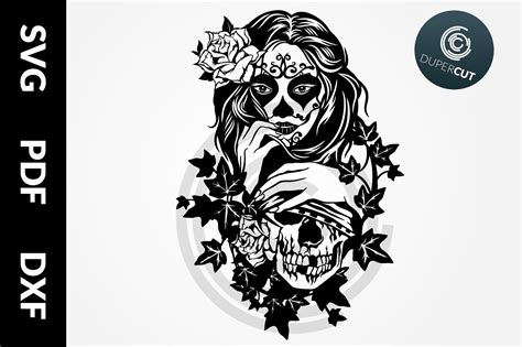 Sugar Skull Silhouette SVG