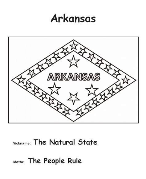 USA-Printables: Arkansas State Flag - State of Arkansas Coloring Pages