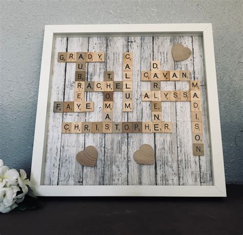 Family Frame, Scrabble Wall Art, Personalized Frame, Scrabble Frame, Scrabble Tiles - Etsy