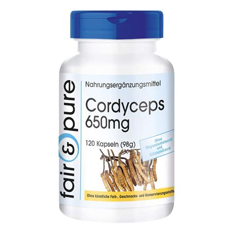 Cordyceps Capsules - 650mg - Cordyceps sinensis - Vegan - 120 Capsules ...