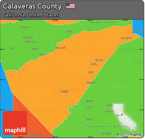 Free Political Simple Map of Calaveras County