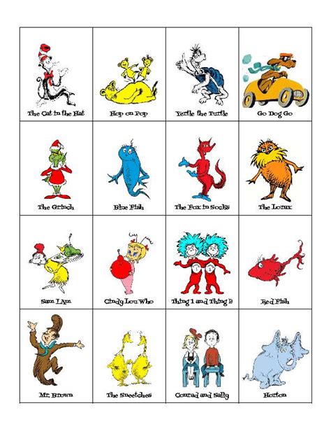 Dr. Seuss Character Bingo - Classful