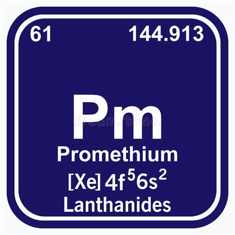 Promethium Periodic Table of the Elements Vector Illustration Eps 10 ...