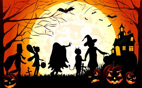 Halloween, Vector art, Silhouette Wallpapers HD / Desktop and Mobile ...