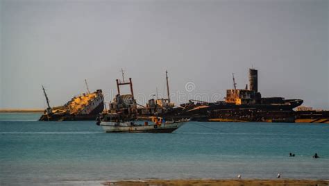 Panorama of Berbera Port and Beach with Boats Somalia Stock Photo ...