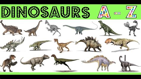 Dinosaurs A-Z! Fun Facts~Pictures~Sounds + More! - YouTube