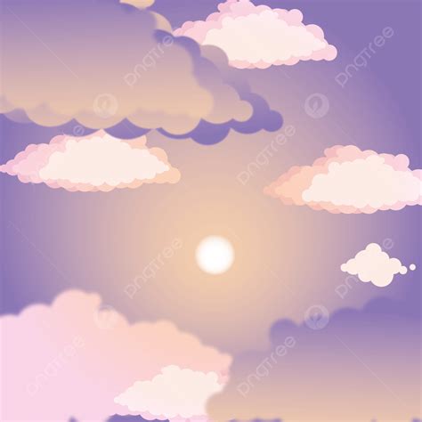 Heaven In The Sunset Vector Background, Heaven, Clouds, Gradient ...