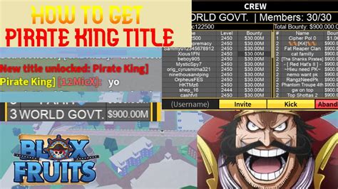 Getting The [PIRATE KING] Title + Step to Step Guide | Bloxfruits # ...