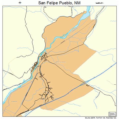 San Felipe Pueblo New Mexico Street Map 3567450