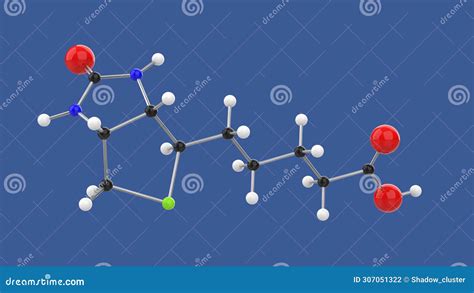 Vitamin B7 Biotin 3D Molecule Structure Royalty-Free Cartoon ...