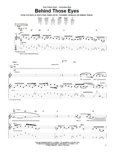 Behind Those Eyes by 3 Doors Down - Guitar Tab - Guitar Instructor