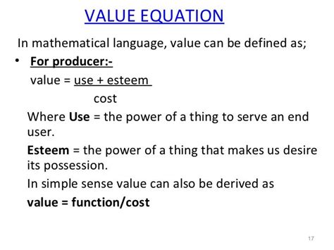 Value equation