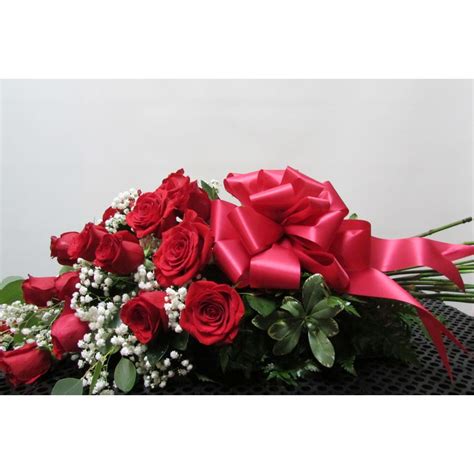 18 Red Roses Casket Spray SYC257 Doss Flowers and Gifts & All A Bloom ...