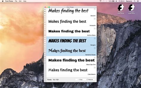 Font picker on the Mac App Store