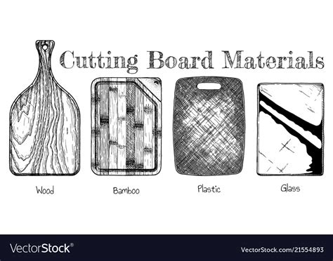 Cutting board materials Royalty Free Vector Image
