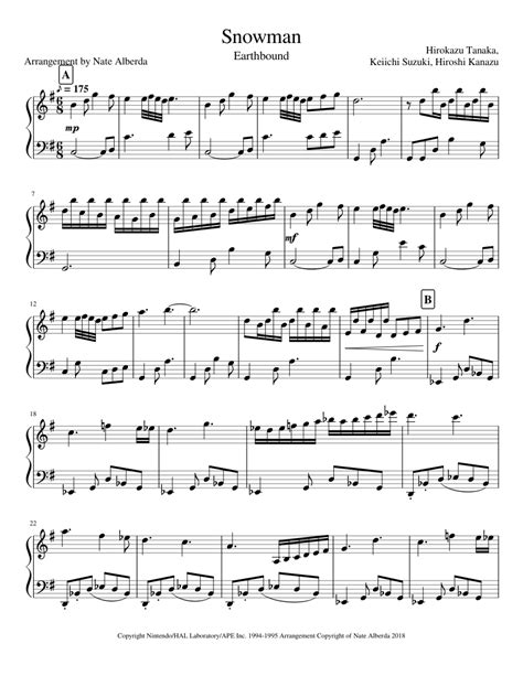 Snowman Sheet music for Piano | Download free in PDF or MIDI ...