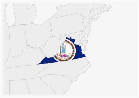 Premium Vector | Us state virginia map highlighted in virginia flag ...