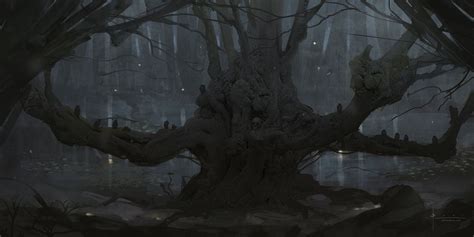 Creepy Forest, Bram Sels | Landscape paintings, Fantasy landscape ...