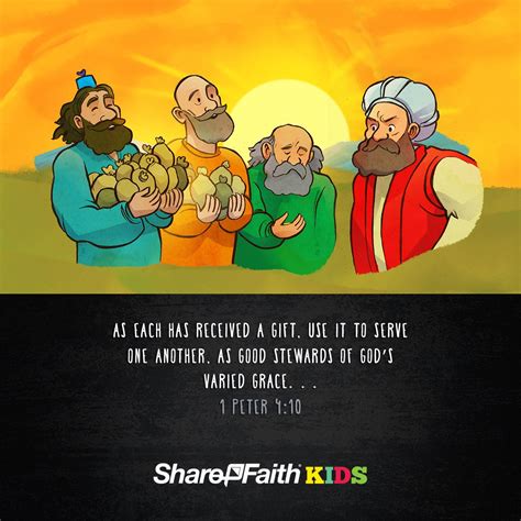 The Parable of the Talents Kids Bible Scripture: Jesus' Parable of the ...