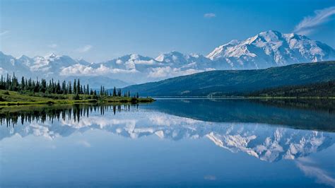 Alaska Denali National Park Lake With Mountain Reflection HD Nature Wallpapers | HD Wallpapers ...