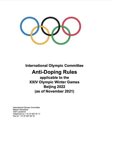 Anti-Doping Rules for the Olympic Winter Games Beijing 2022 ...