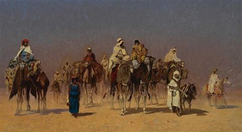 The Desert Caravan Painting | Edmund Berninger Oil Paintings