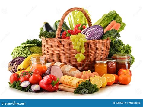 Variety of Organic Grocery Products on White Stock Photo - Image of ...