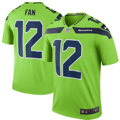 Nike 12s Seattle Seahawks Green Color Rush Legend Jersey